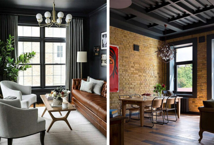 Czarny sufit w salonie – 16 inspiracji na ciekawe i funkcjonalne rozwiązania